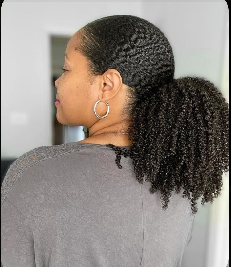 a girl that packed her curl hair