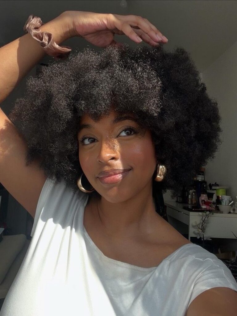 a lady with a full hair