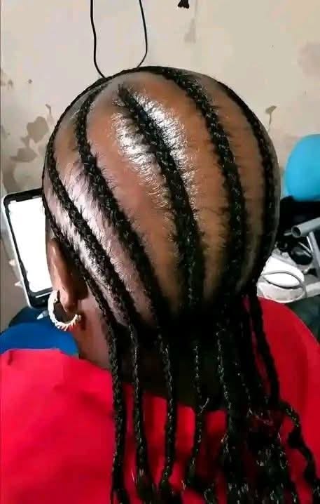 someone with a very tight braid