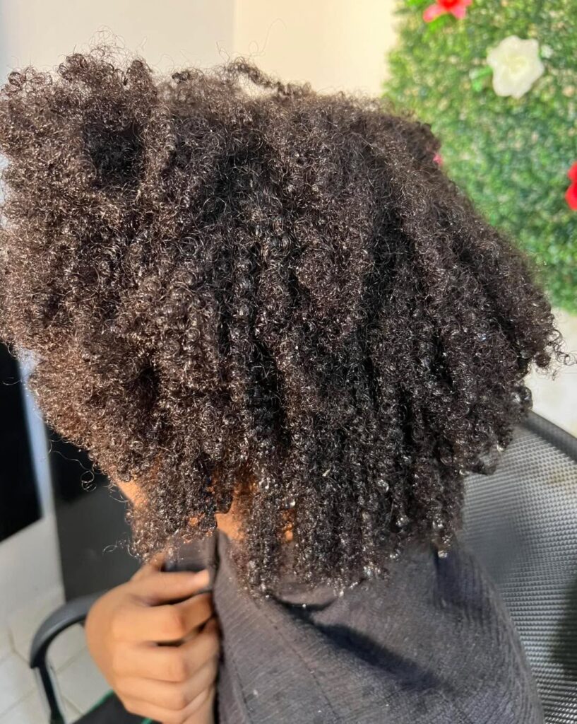 someone with a washed hair