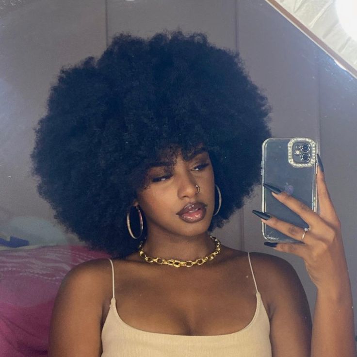 a girl with afro hair