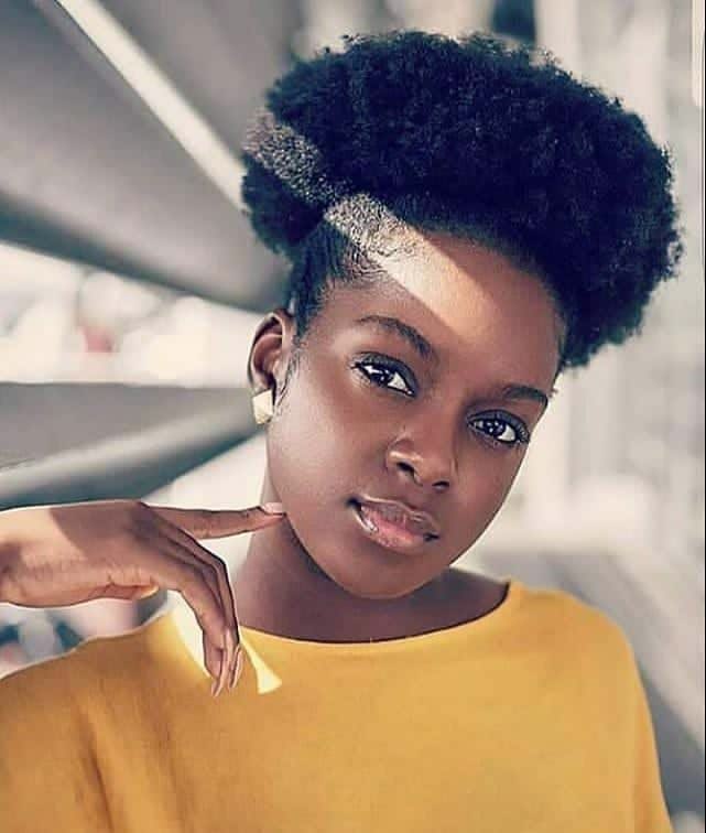 a girl with afro hair