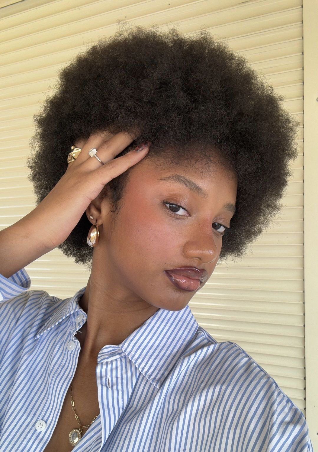 a girl with afro hair