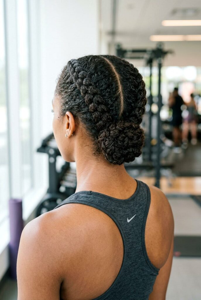 someone with protective hairstyle