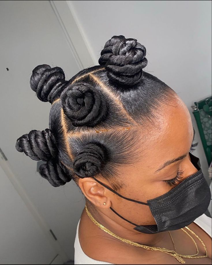 picture of bantu knot updo