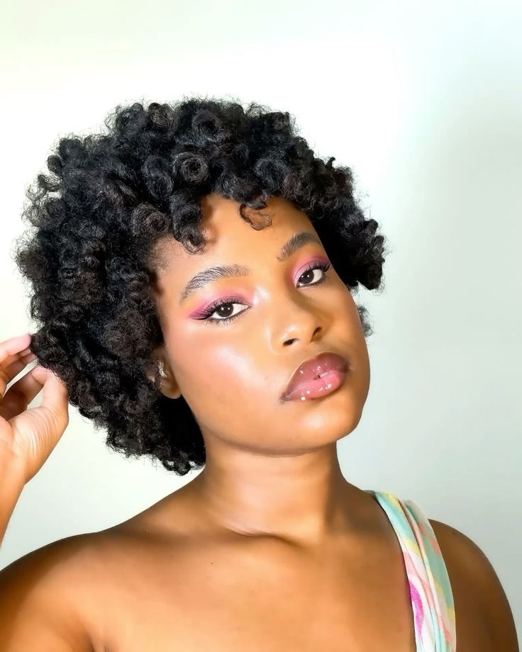 a lady with bantu knots out