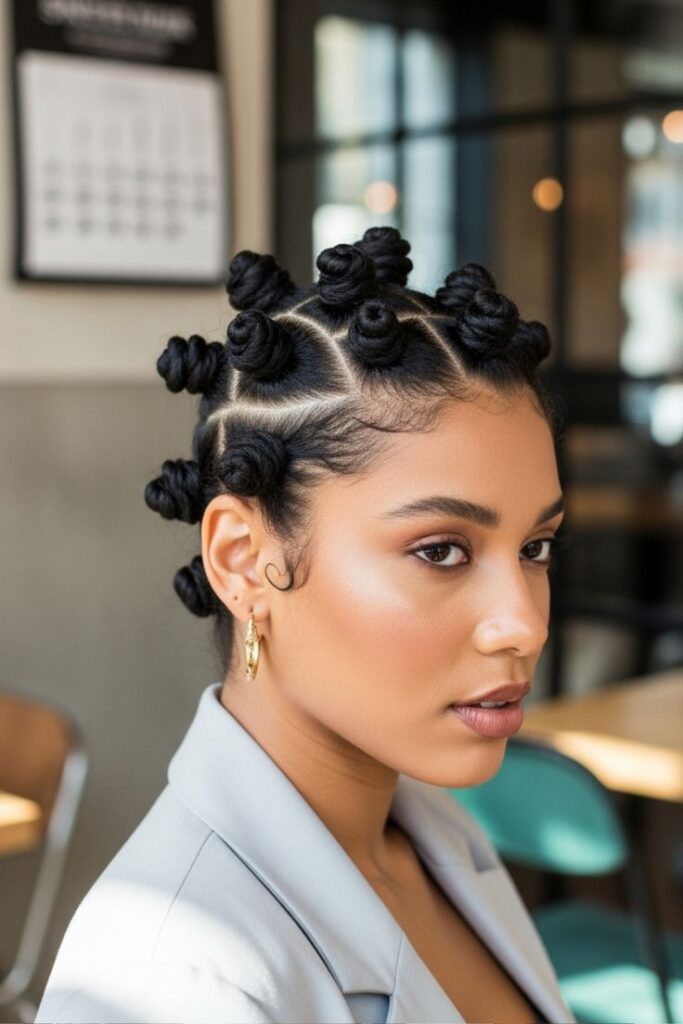 someone with bantu nut updo