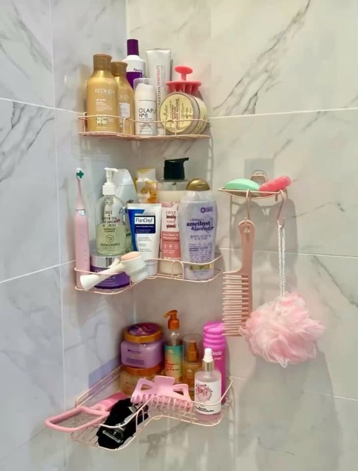 bathroom shelf for hair products