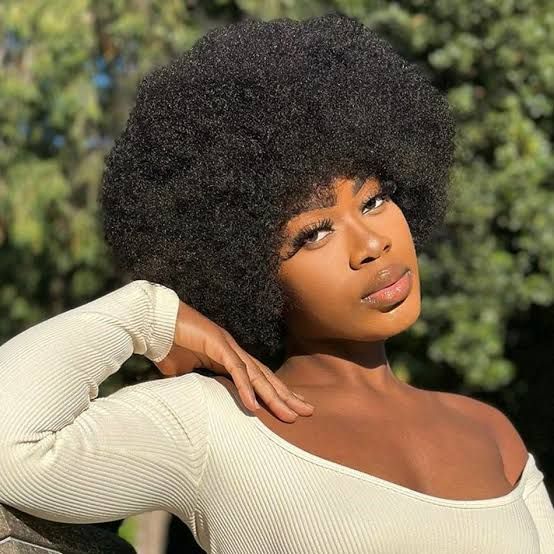 a girl with afro hair