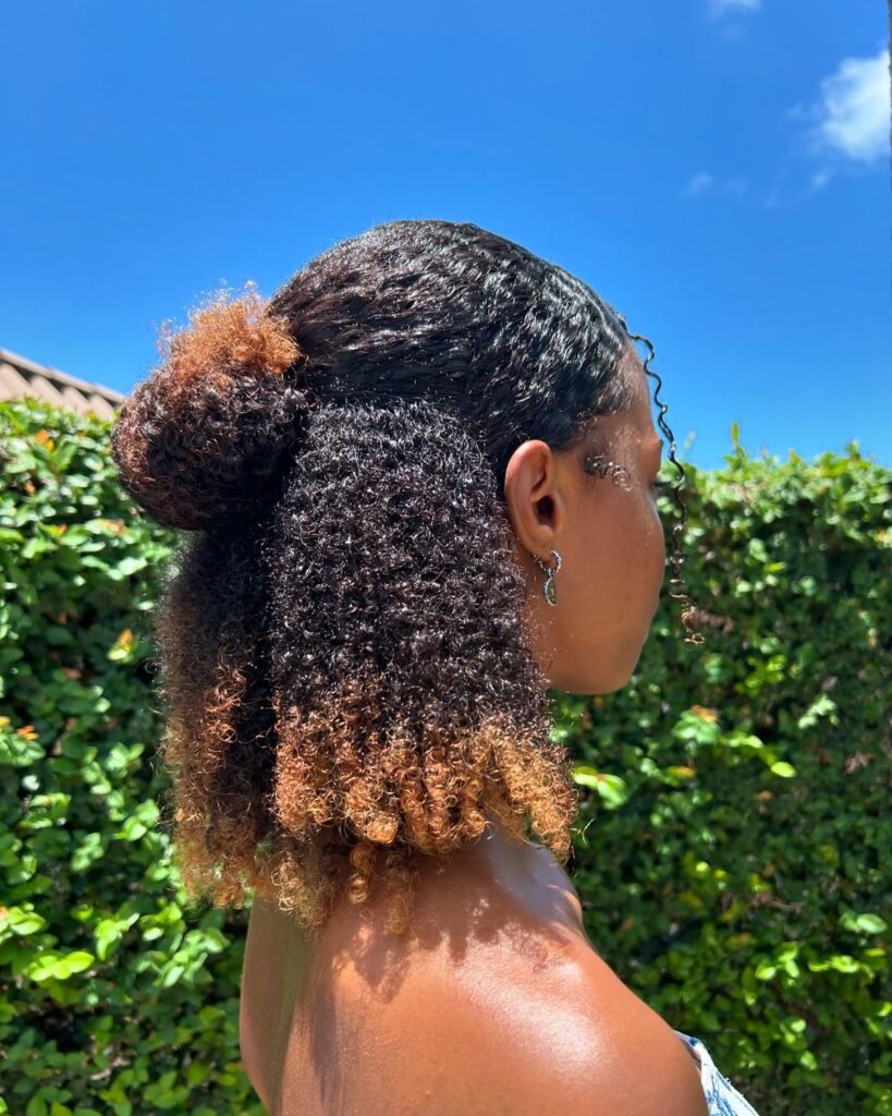 black and brown curly hair