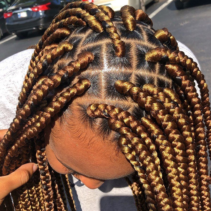 a girl with box braids