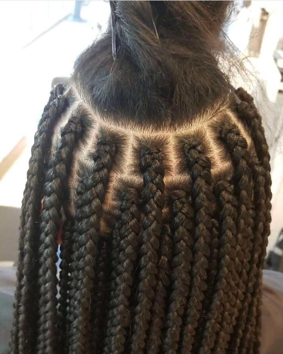 picture of someone installing box braids