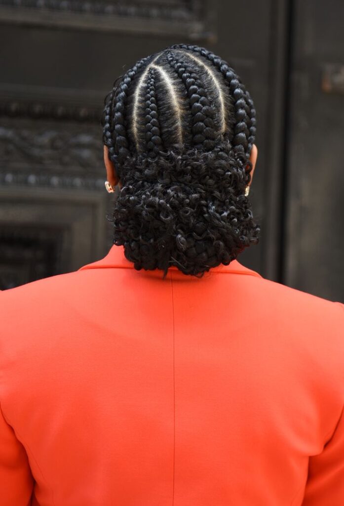 a picture of bun and updo protective style