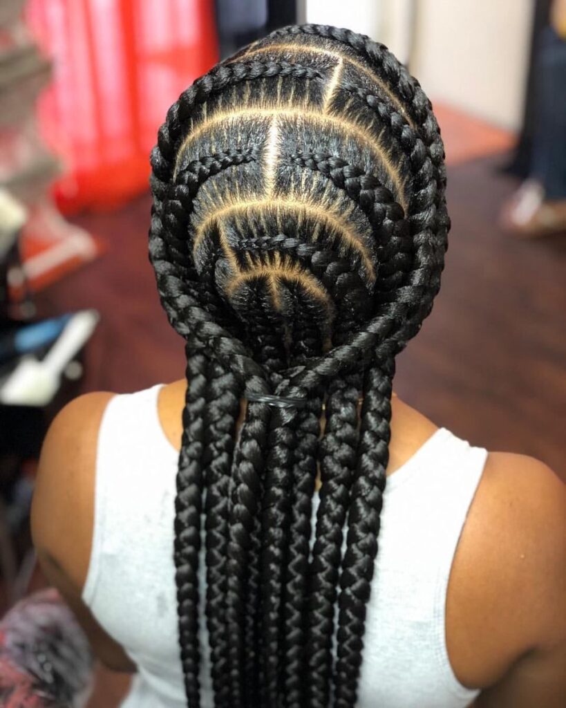 picture of another style of feed in braids
