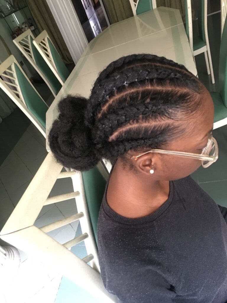 a picture of cornrow bun