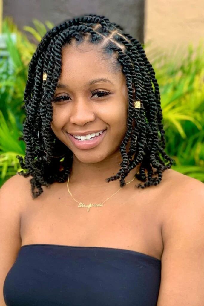 a girl with crochet twist
