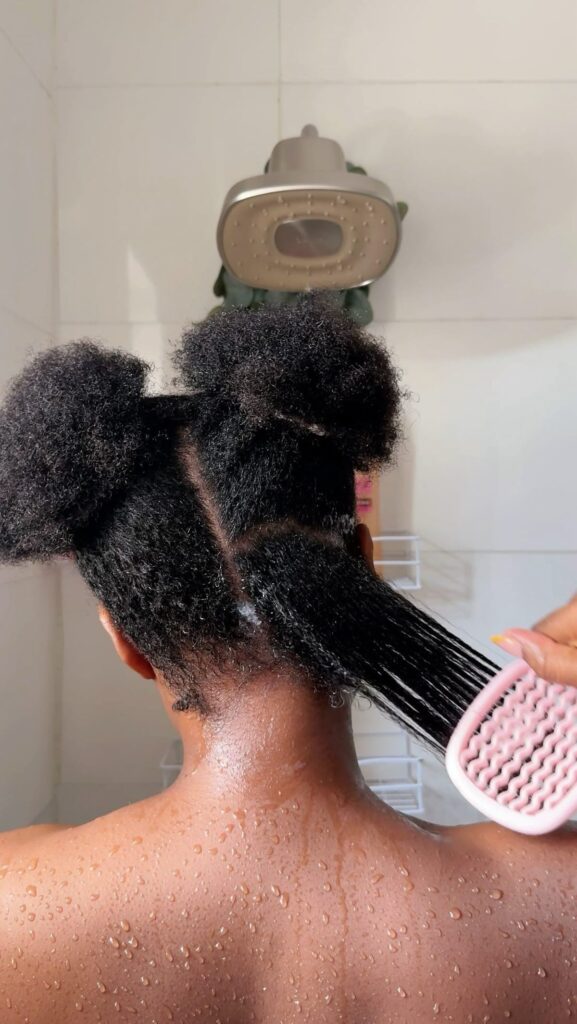 detangling hair by section