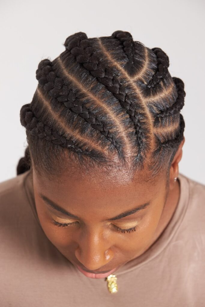 picture of feed in braids