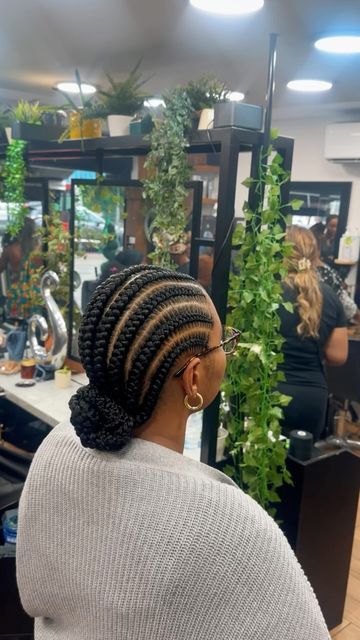 picture of feed in braids protective style for afro hair