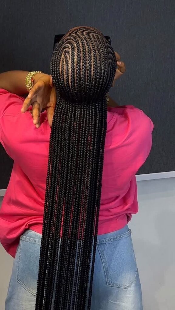 picture of feed in braids style let loose