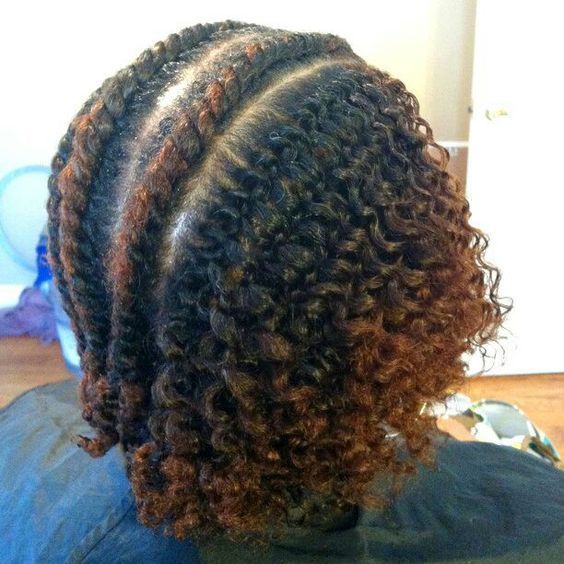 someone with flat twist out curl