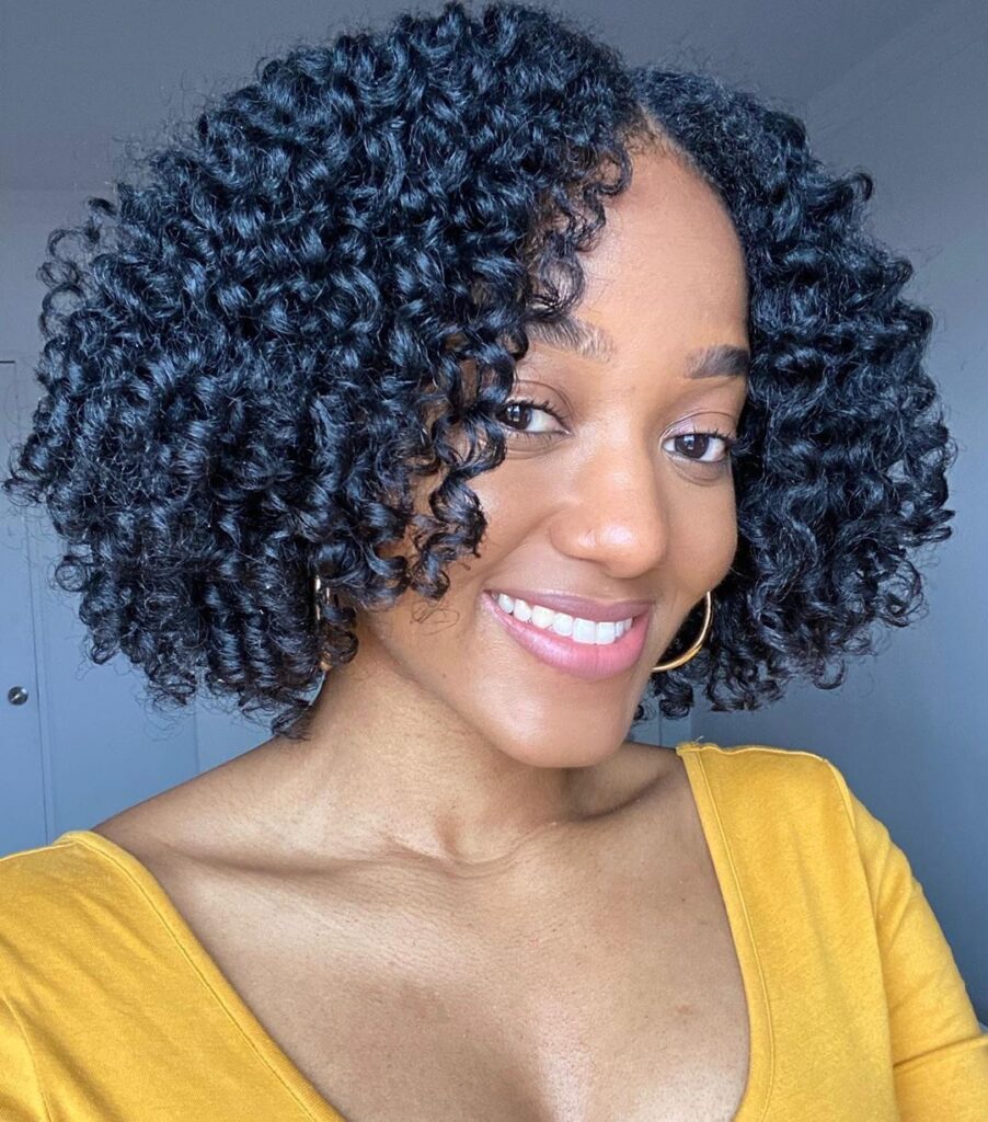 a lady with flat twist out beautiful afro hairstyle