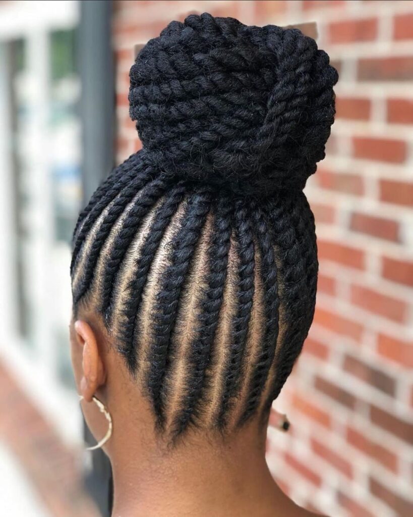 picture of flat twist updo