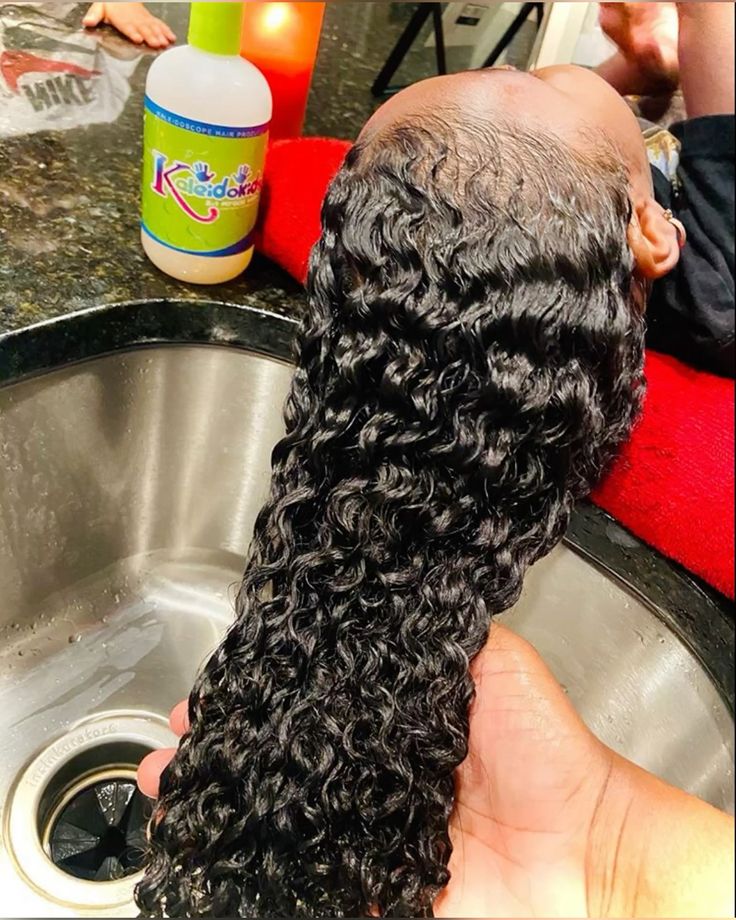 someone with fresh wash and go hair