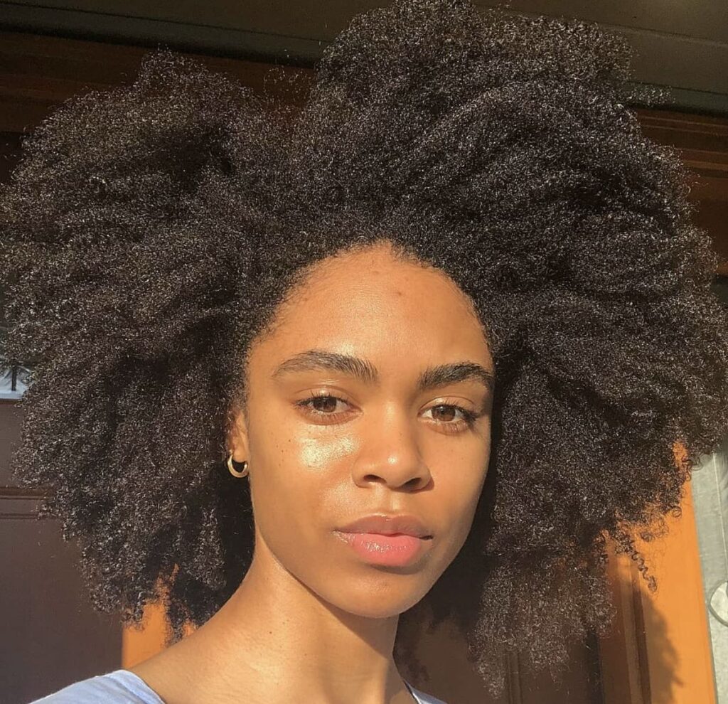 a girl with a very full afro hair