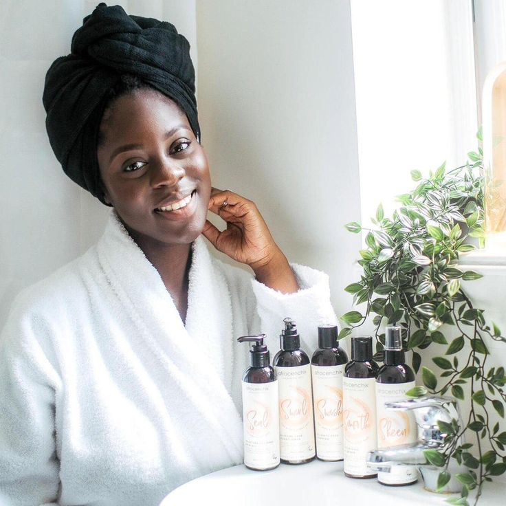 a lady getting her product ready for her complete wash day routine