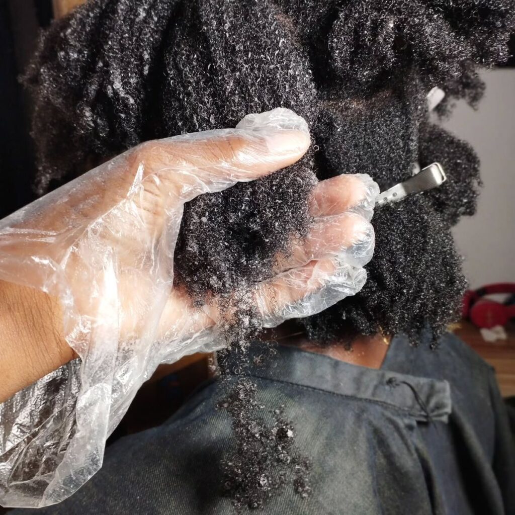 a lady having hair breakage from Often Wash