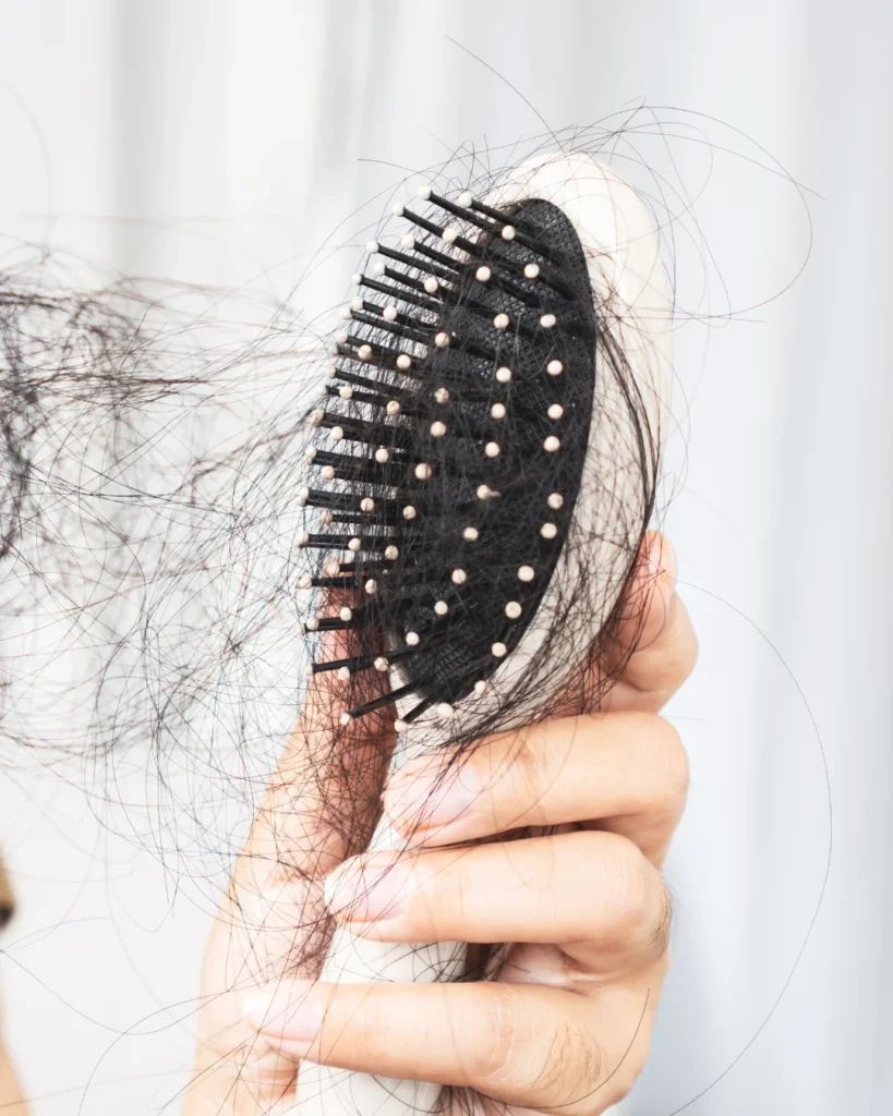 hair loss form brushing of hair