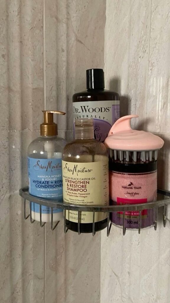 shelf for low porosity hair products