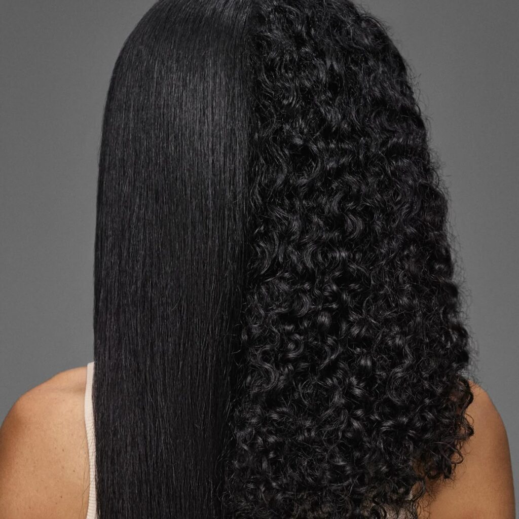 half stretched and half curly 4A hair, knowing how to stretch 4A vs 4B vs 4C hair
