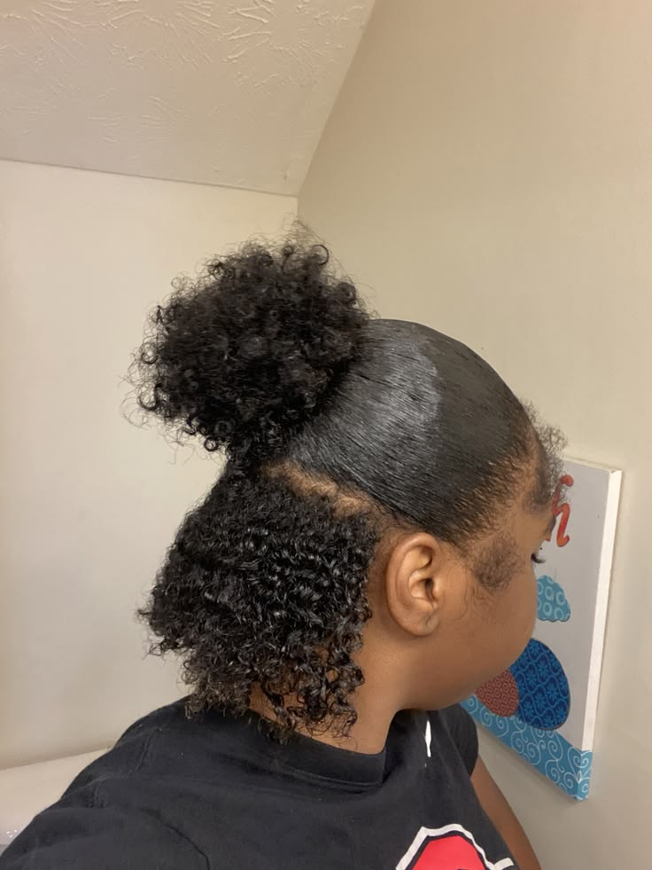 picture of half-up half-down natural hair