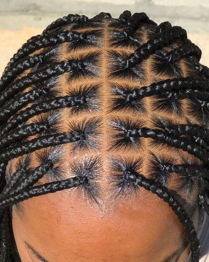 a picture of medium knotless braids