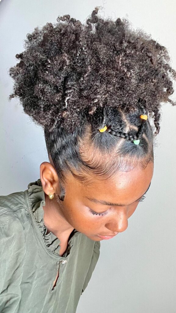 a girl with natural hair style