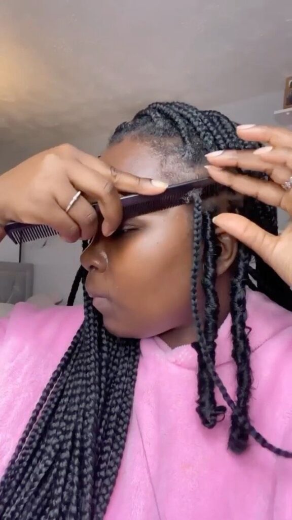 a girl with an old braids