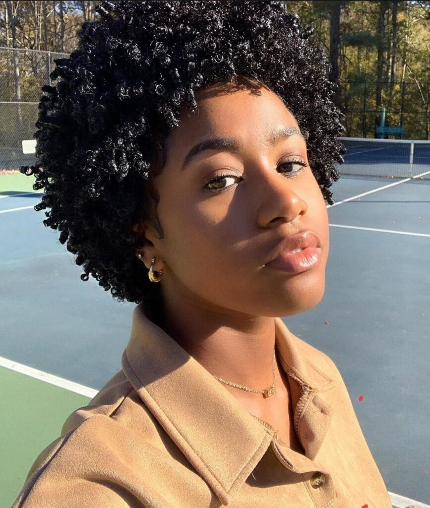 pretty girl with a nice curl pattern