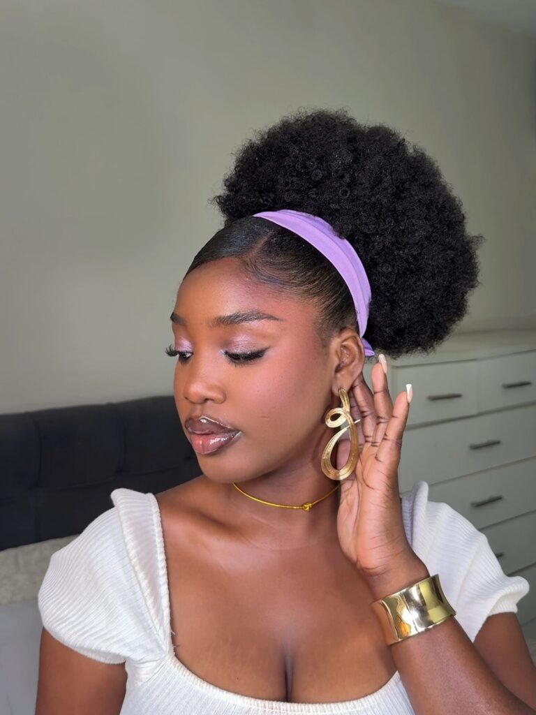 someone with protective style as part of hair retention tips