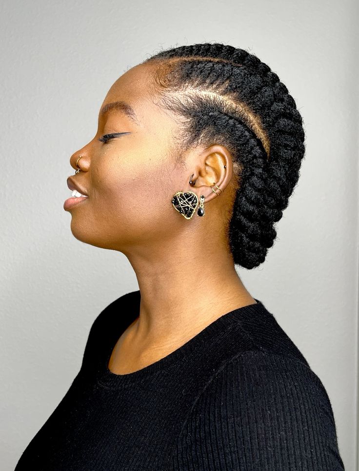 a girl with quick flat twist