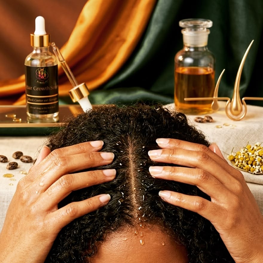 picture of scalp with oil