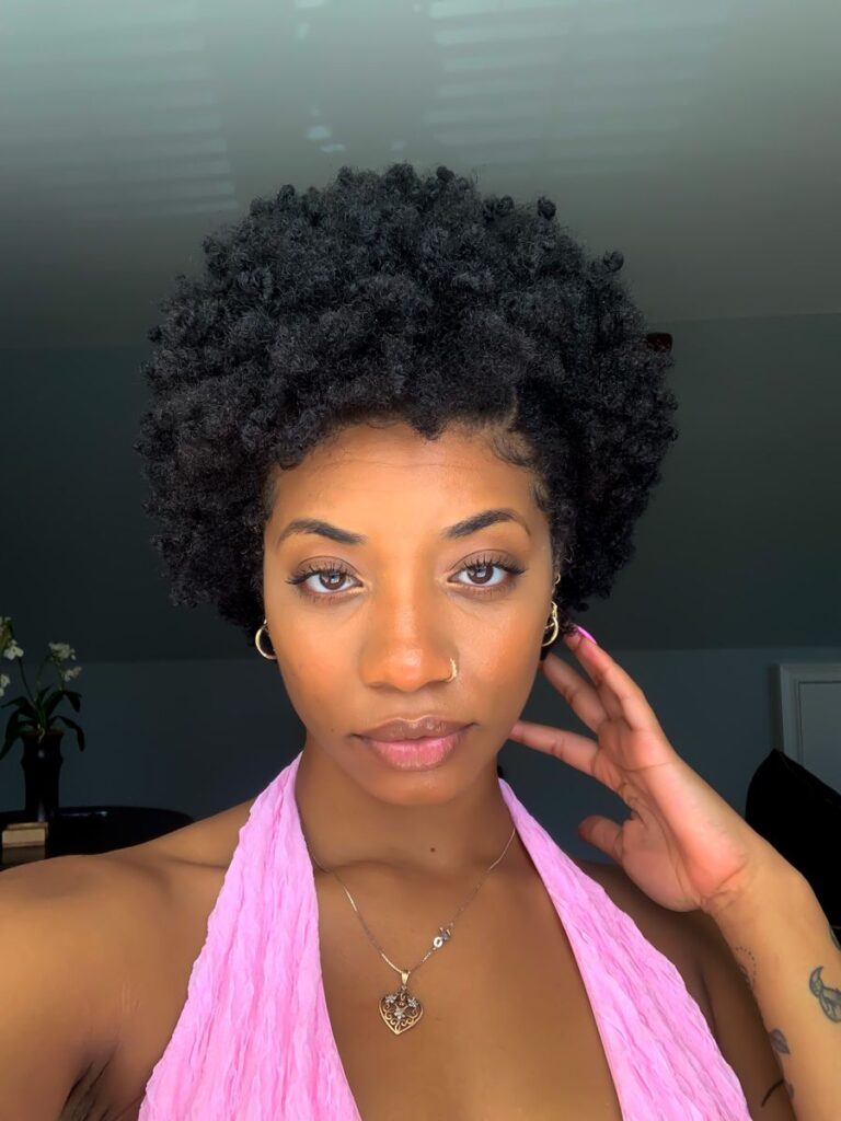 a girl with afro hair