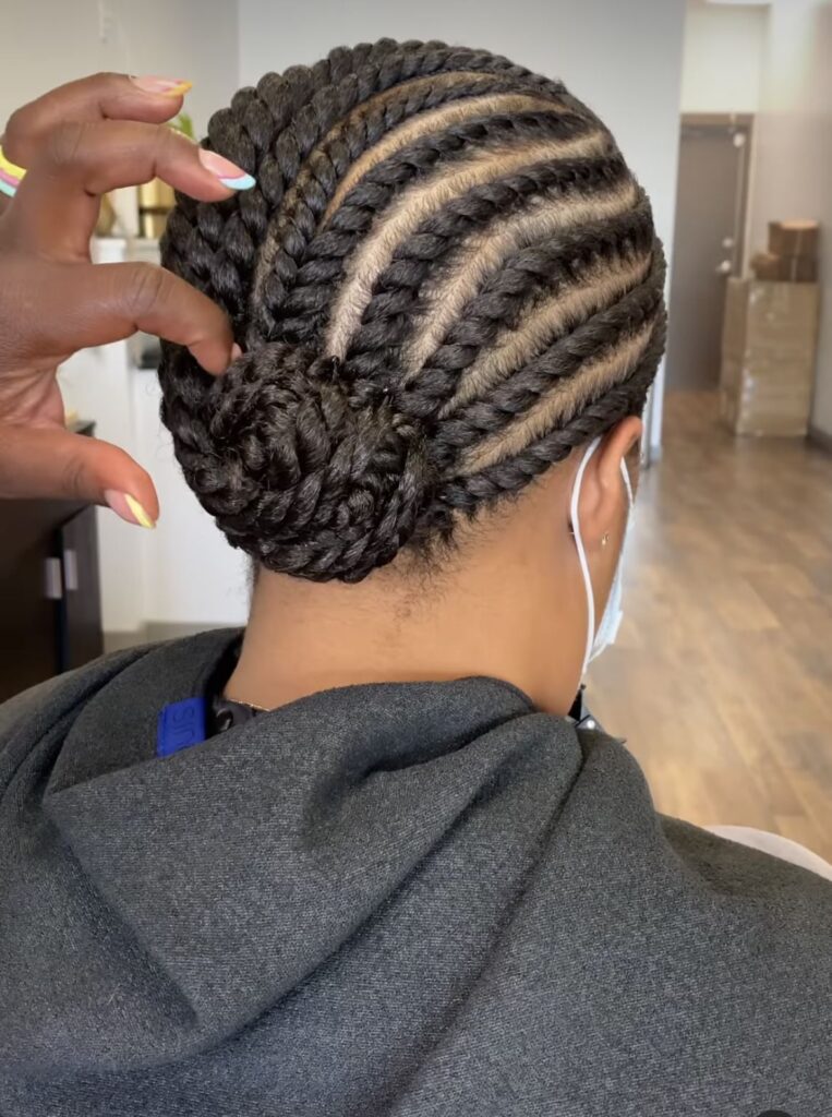someone with short flat twist