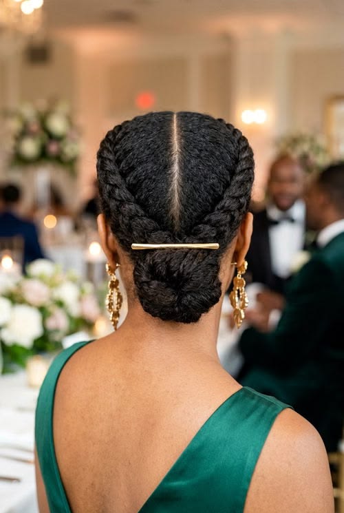 a picture of simple natural hairstyle to make