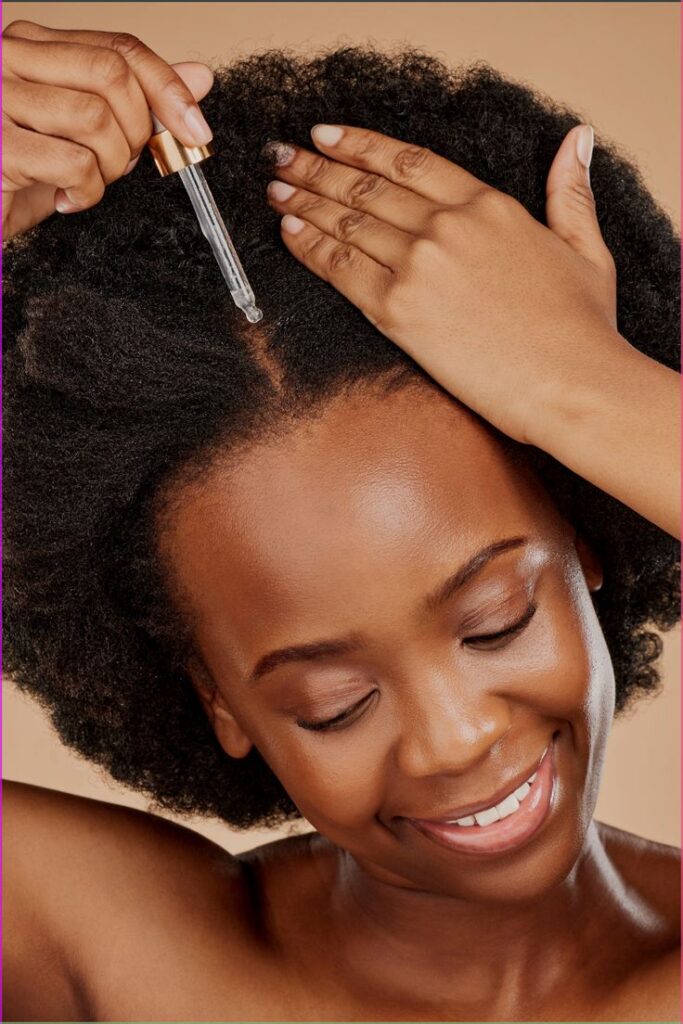someone building her scalp with confident