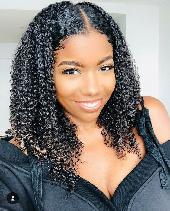 someone with curly hair