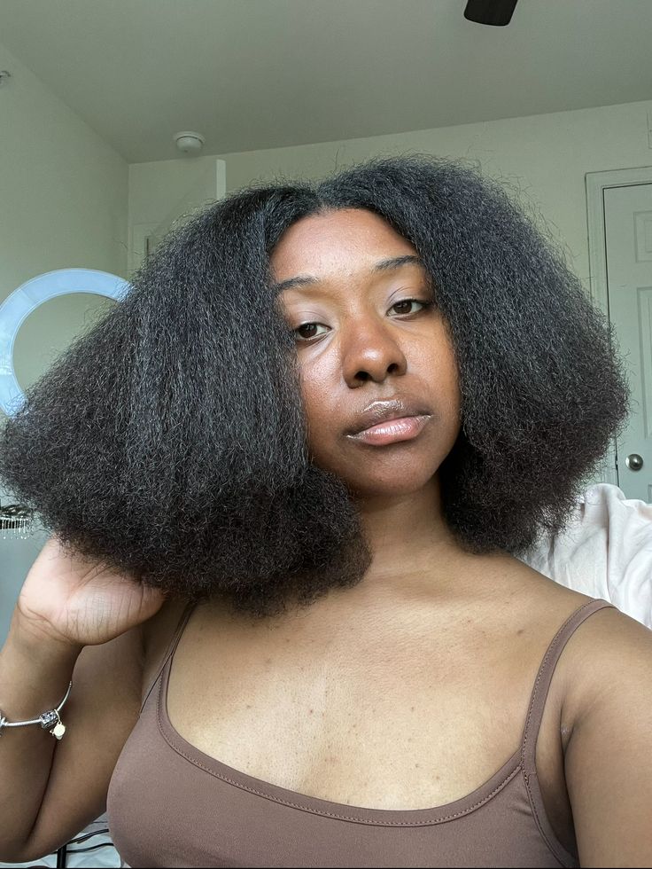 a girl with stretched hair