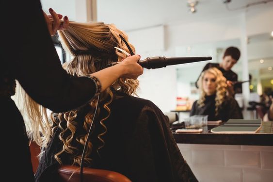 a lady stretching her hair
