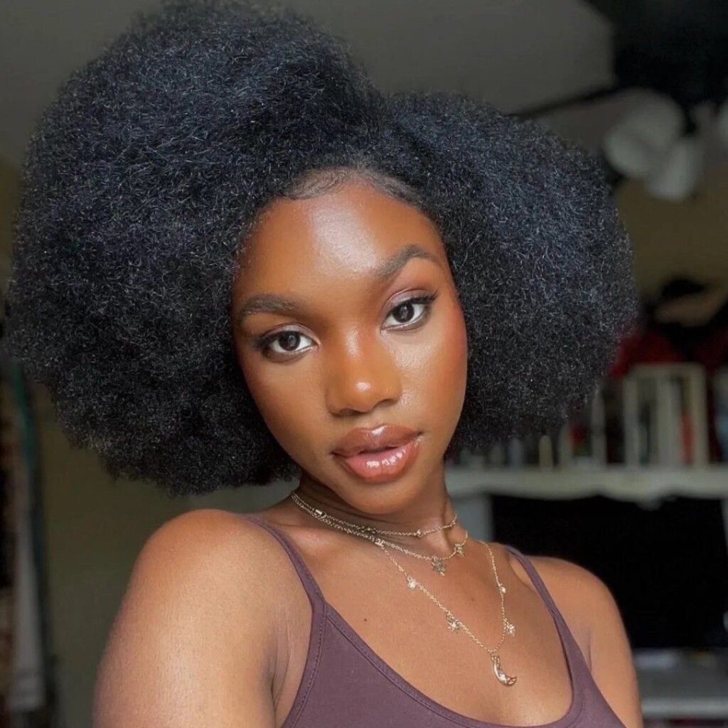 a girl that styled her afro hair